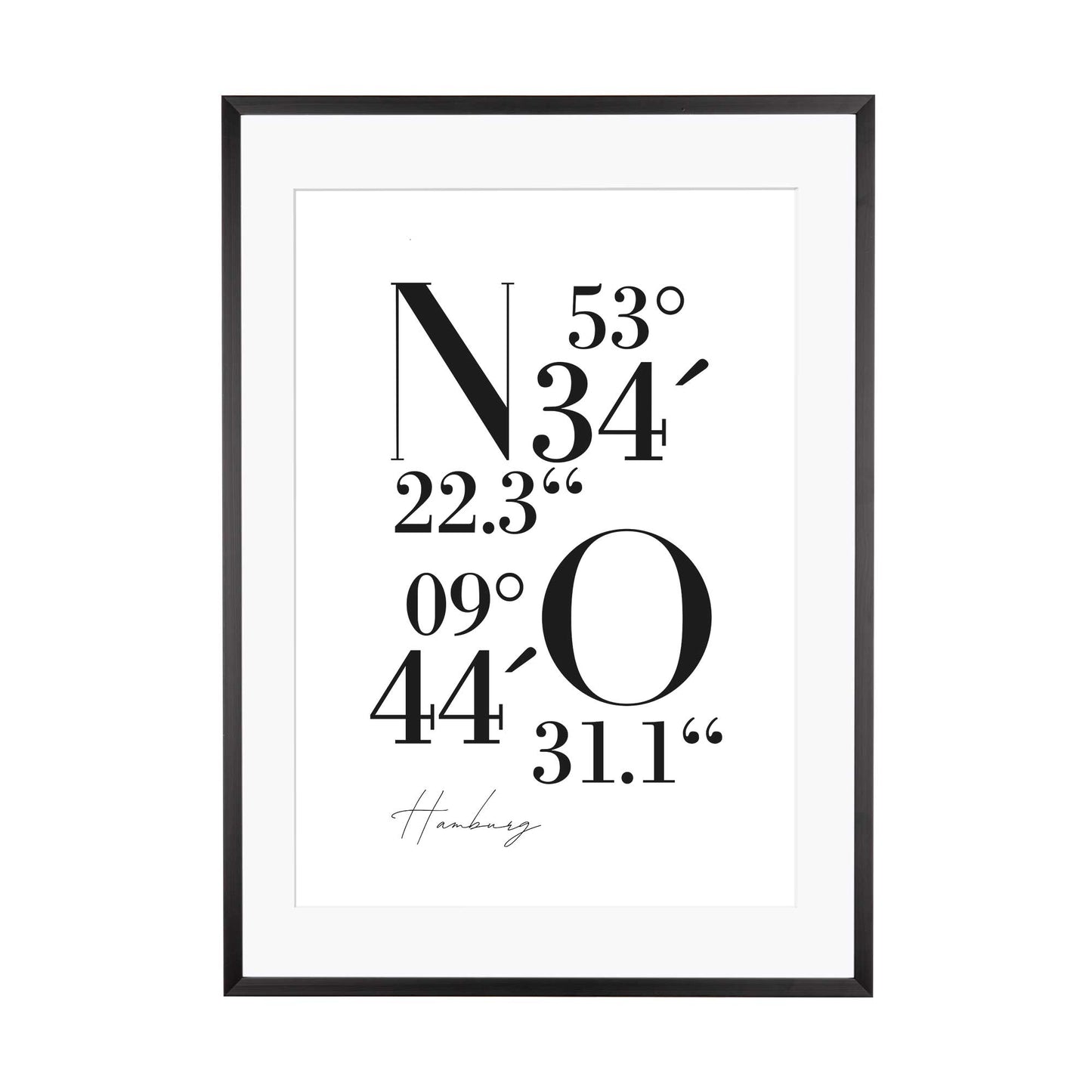 Print personalisierbar | Koordinaten - z.B. Hamburg