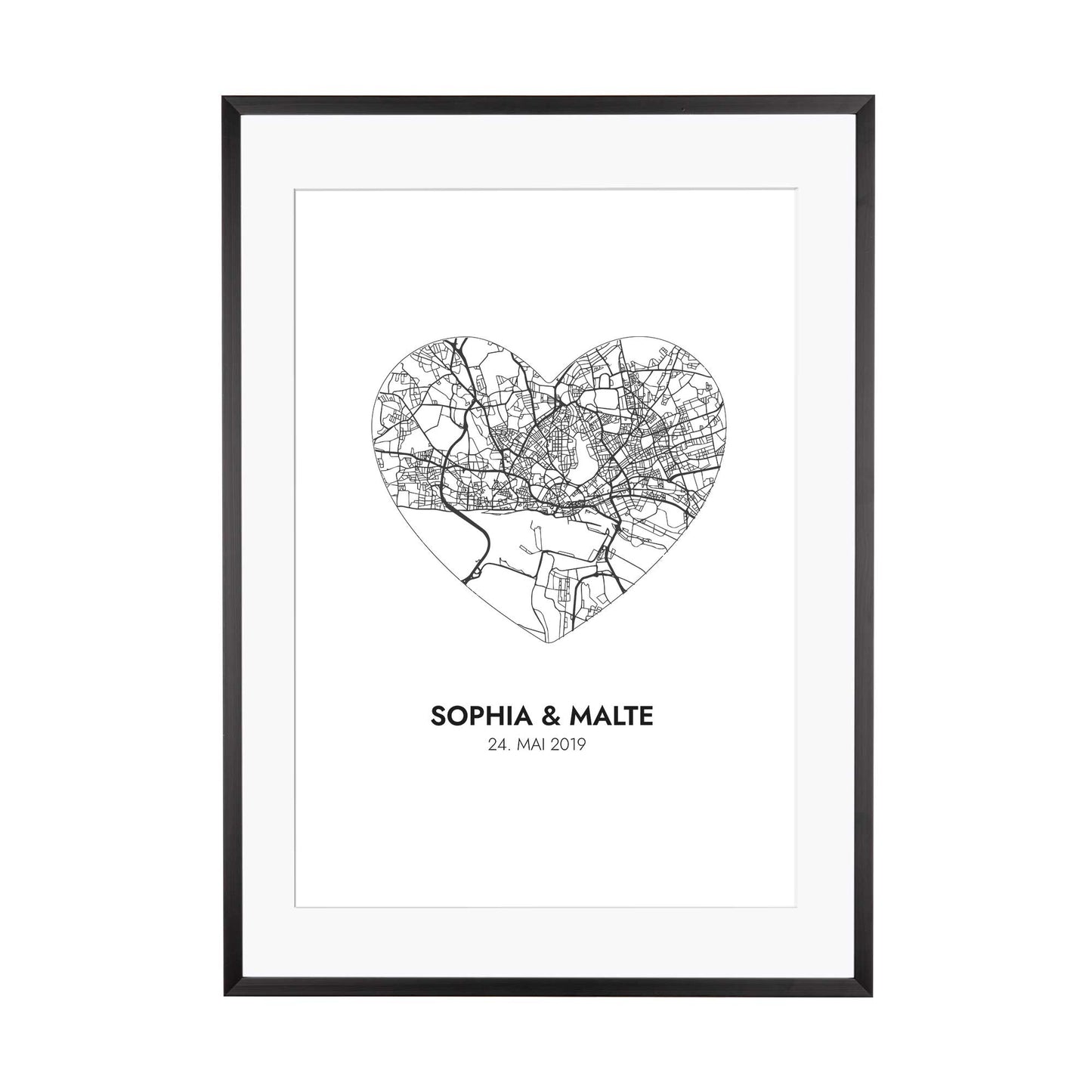 Print personalisierbar | Heart Map Koordinaten