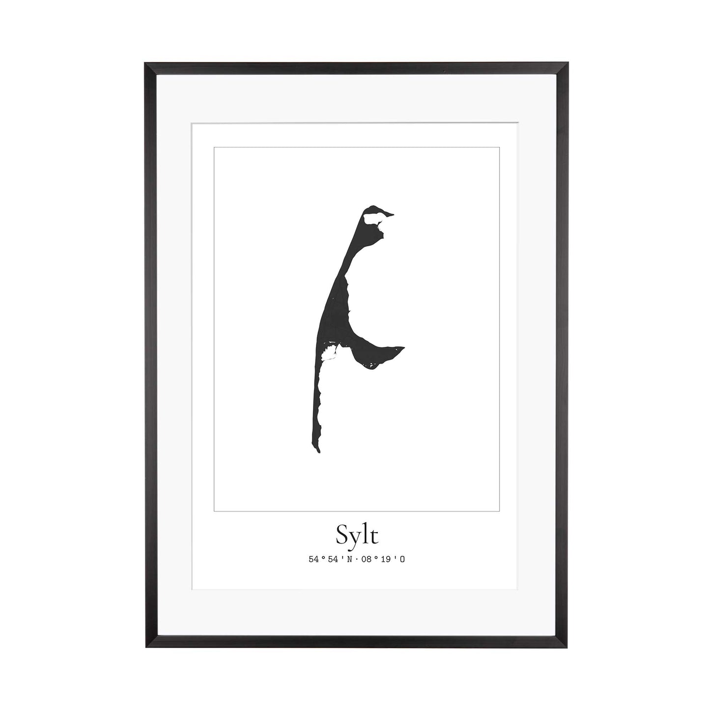 Print Personalisierbar | Sylt Karte Map mit Koordinaten