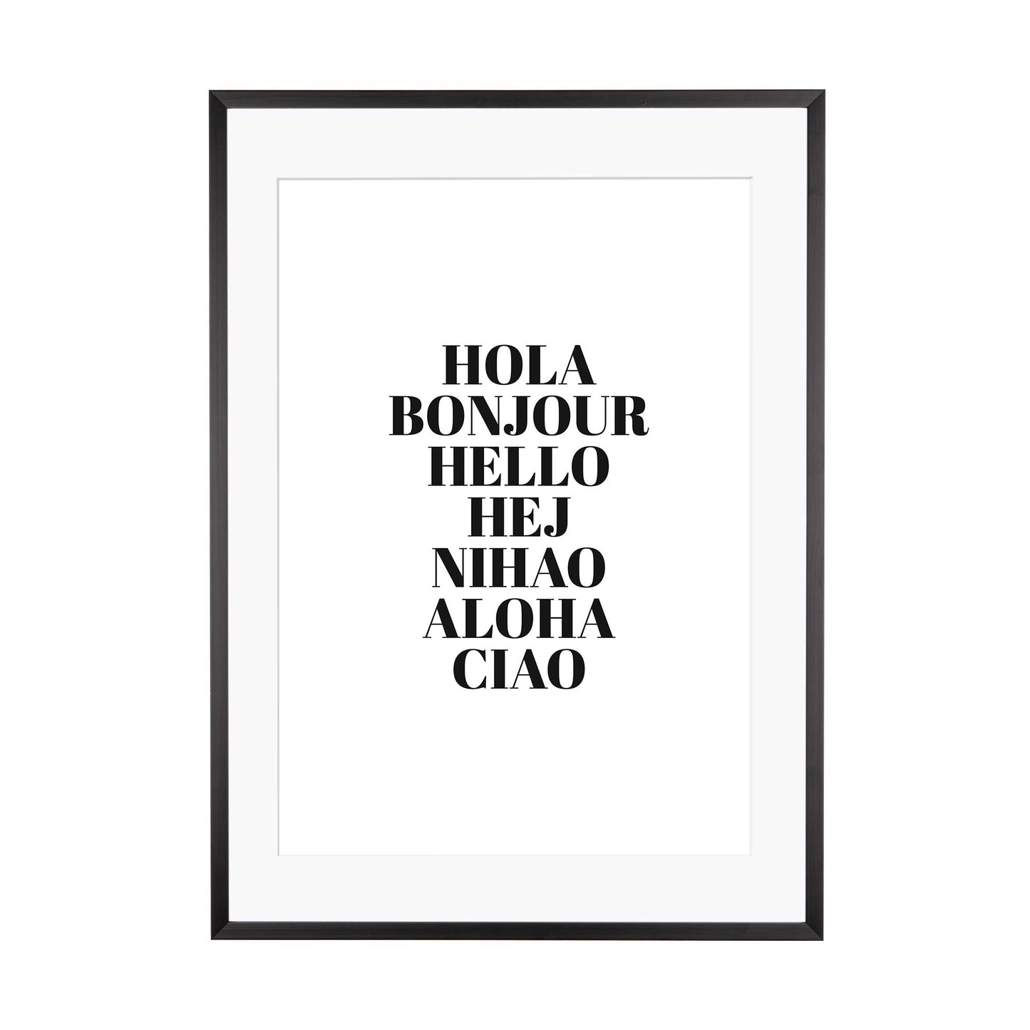 Art Print |  Hola Bonjour Hello Hej Nihao Aloha Ciao