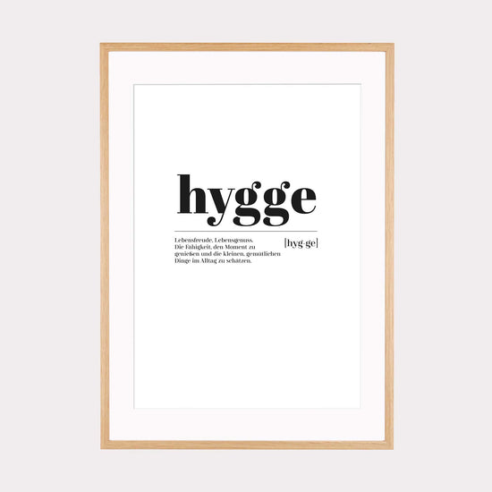 Art Print | Hygge - Worterklärung  Definition à la Duden