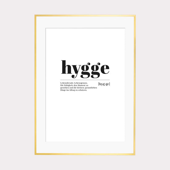 Art Print | Hygge - Worterklärung  Definition à la Duden