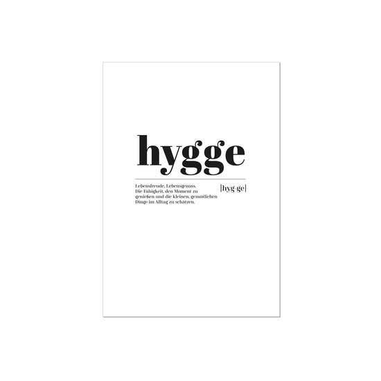 Art Print | Hygge - Worterklärung  Definition à la Duden