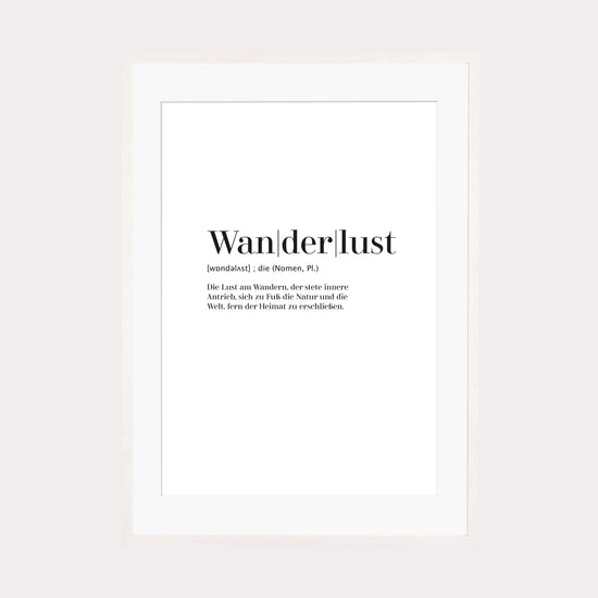 Art Print | Wanderlust - Worterklärung Definition à la Duden