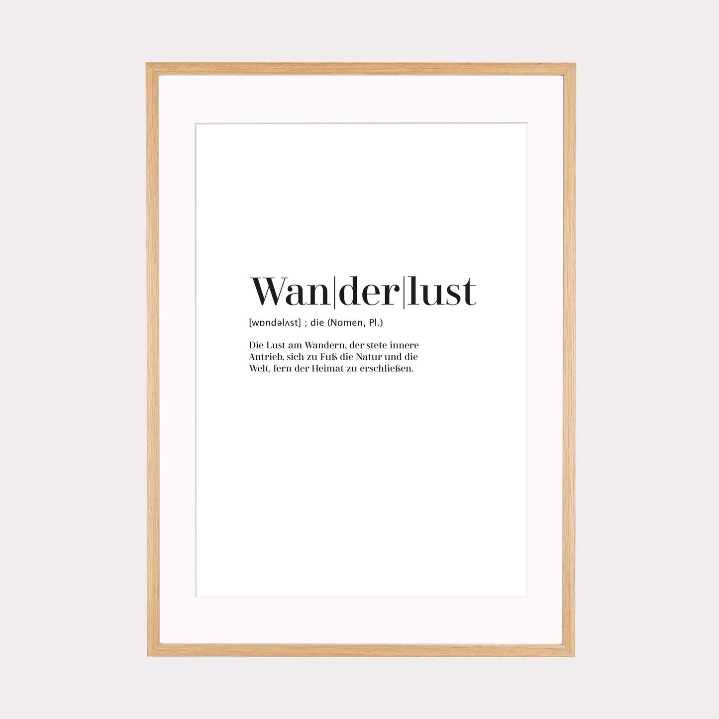 Art Print | Wanderlust - Worterklärung Definition à la Duden