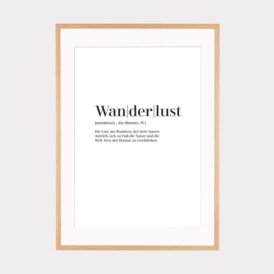 Art Print | Wanderlust - Worterklärung Definition à la Duden