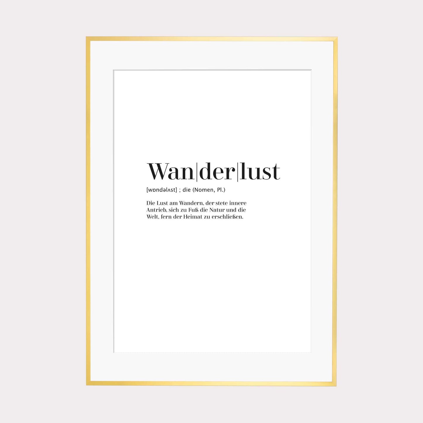 Art Print | Wanderlust - Worterklärung Definition à la Duden