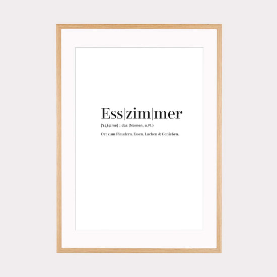 Art Print | Esszimmer - Worterklärung Definition à la Duden