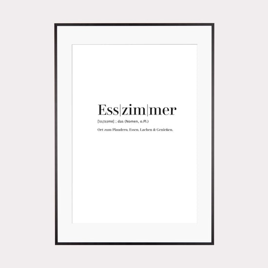 Art Print | Esszimmer - Worterklärung Definition à la Duden