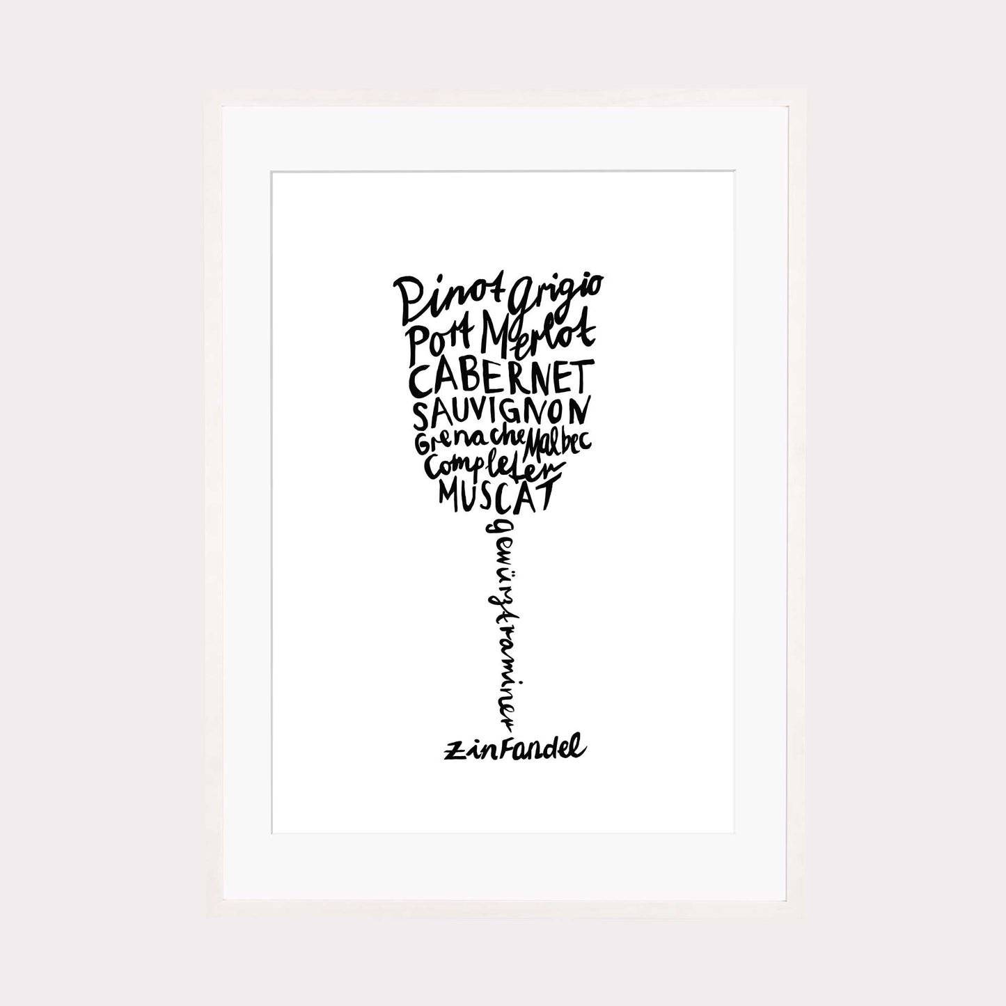 Art Print |  Weinglas Kalligrafie