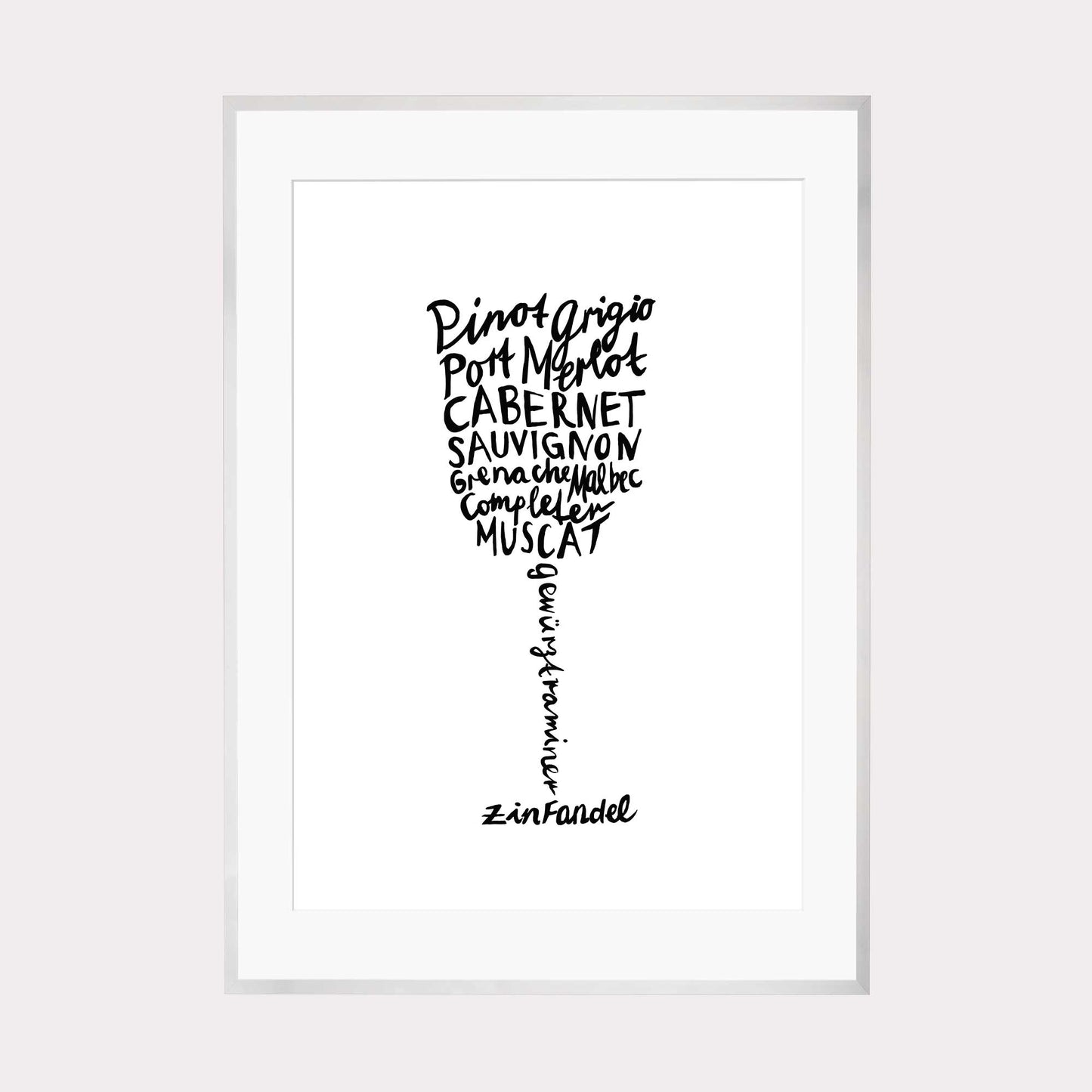 Art Print |  Weinglas Kalligrafie