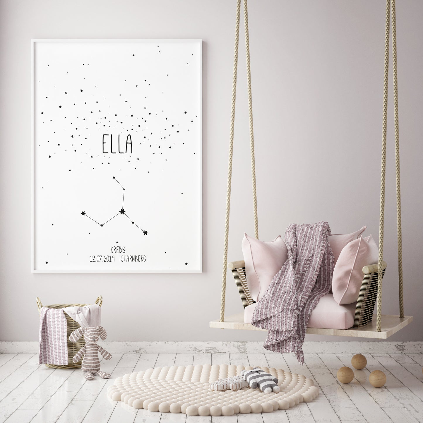 Print personalisierbar | Sternzeichen Löwe - Geburtstafel