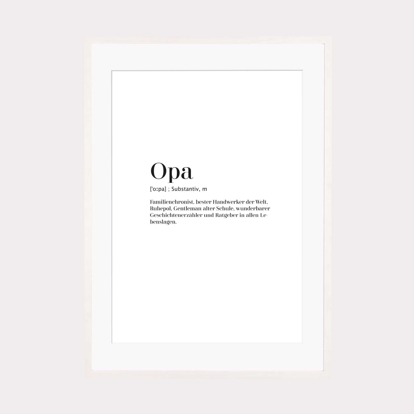 Art Print | Opa - Worterklärung Definition à la Duden