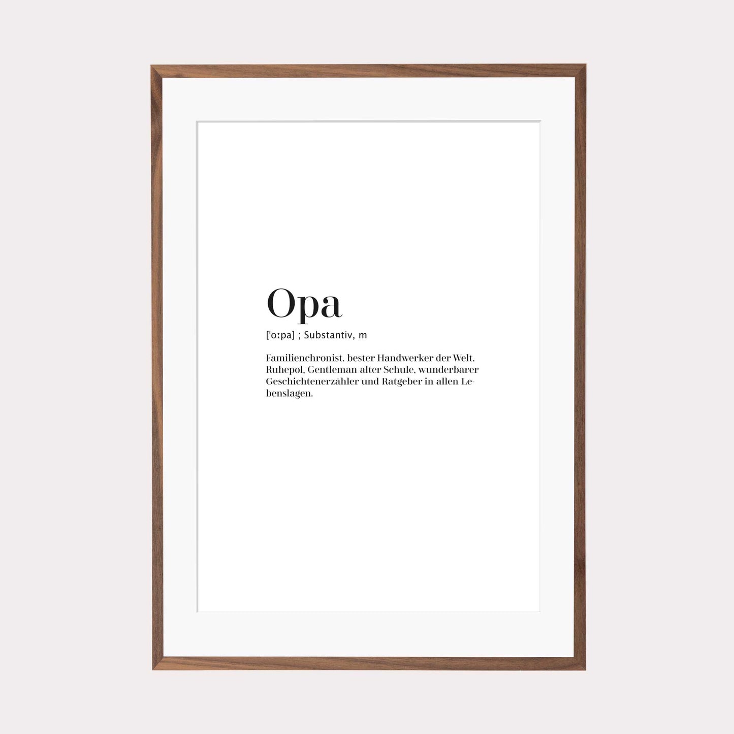 Art Print | Opa - Worterklärung Definition à la Duden