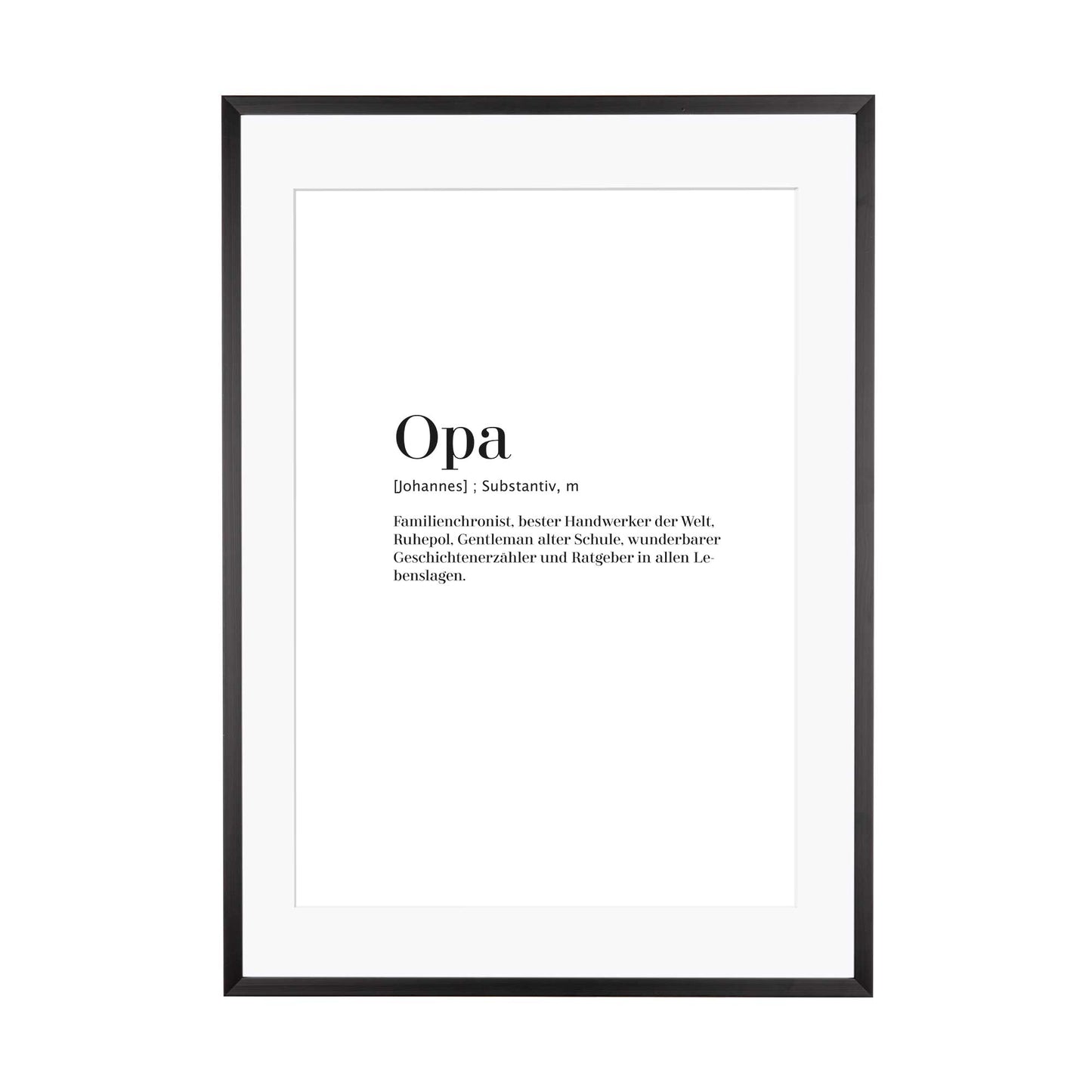 Print personalisierbar | Opa - Worterklärung Definition á la Duden