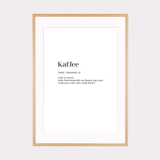 Art Print | Kaffee - Worterklärung Definition à la Duden