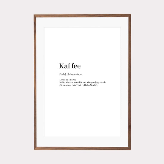 Art Print | Kaffee - Worterklärung Definition à la Duden