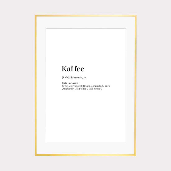 Art Print | Kaffee - Worterklärung Definition à la Duden