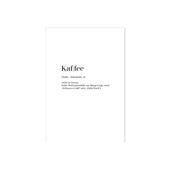 Art Print | Kaffee - Worterklärung Definition à la Duden