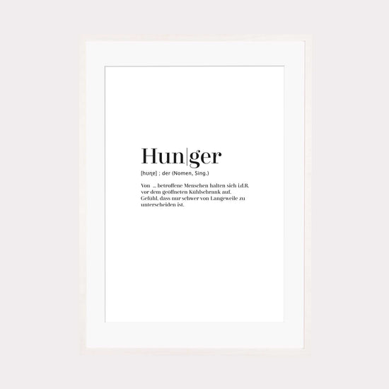 Art Print | Hunger - Worterklärung Definition à la Duden