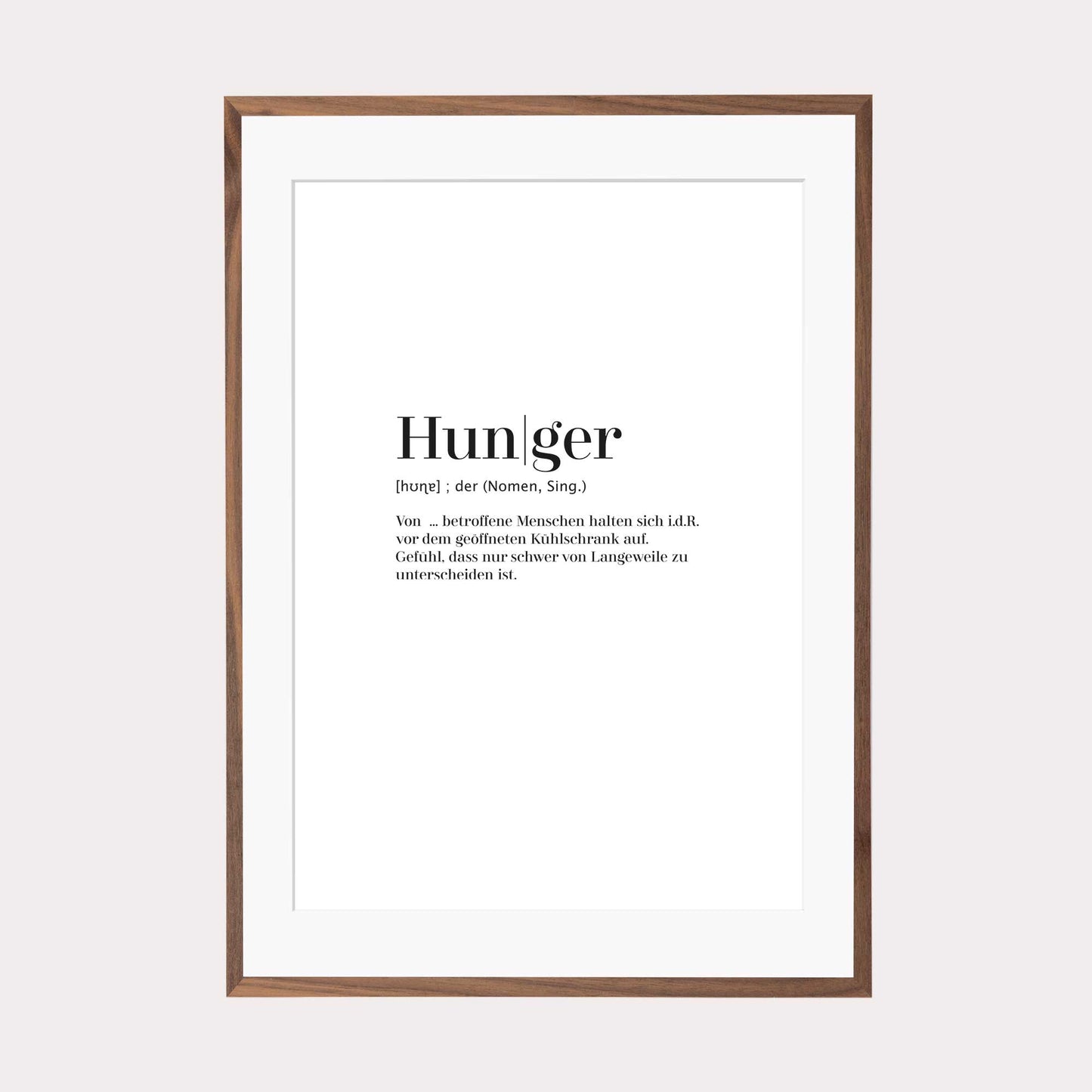 Art Print | Hunger - Worterklärung Definition à la Duden