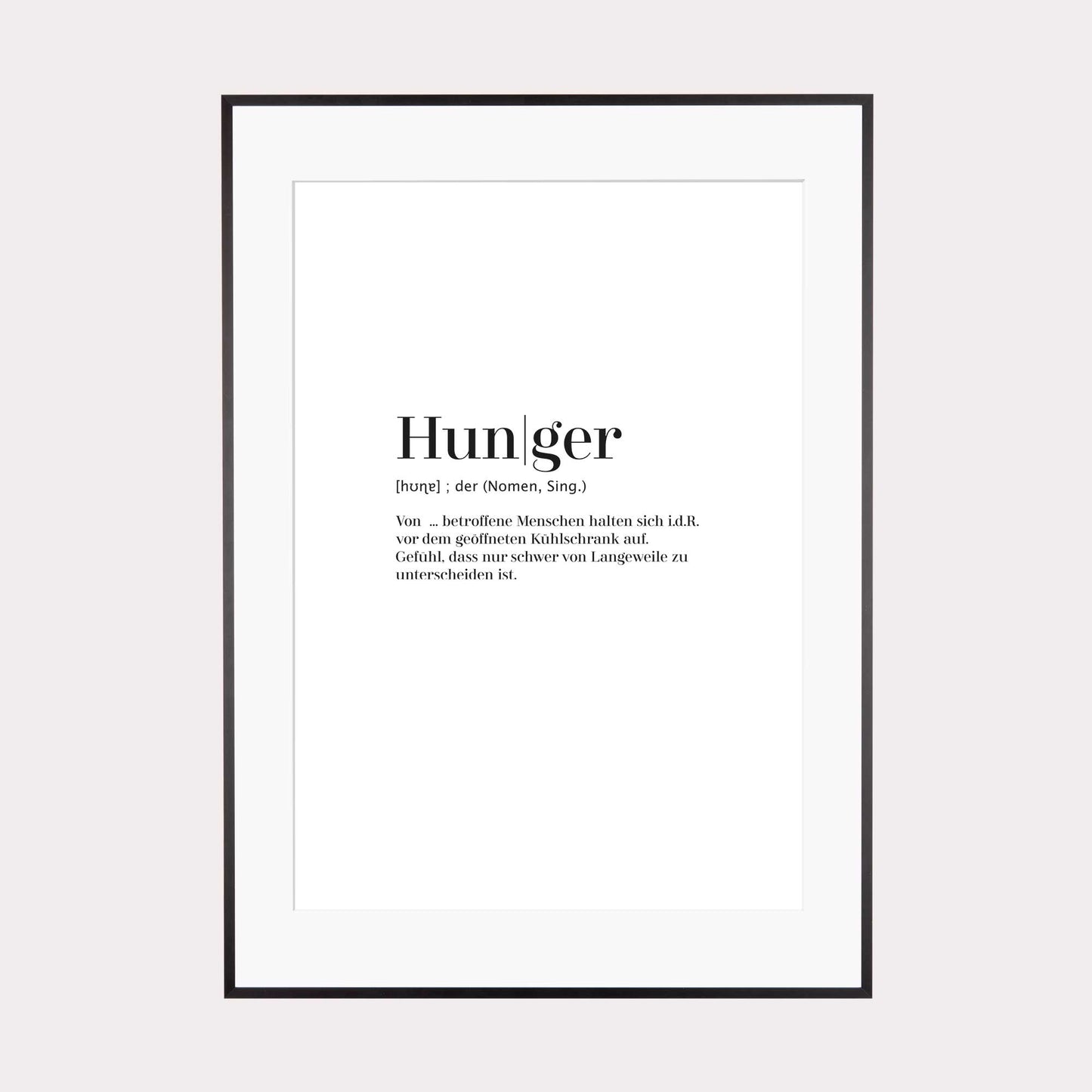 Art Print | Hunger - Worterklärung Definition à la Duden