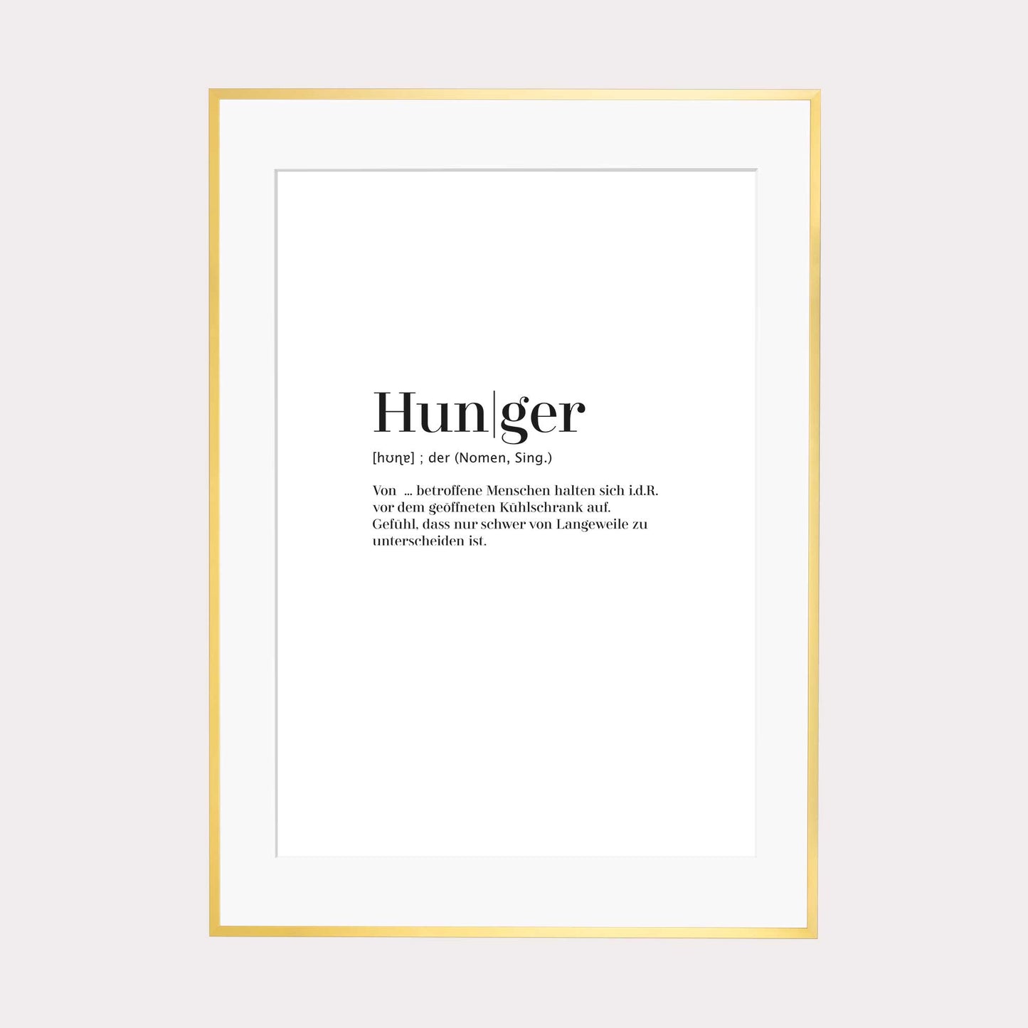 Art Print | Hunger - Worterklärung Definition à la Duden