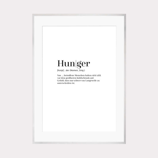 Art Print | Hunger - Worterklärung Definition à la Duden