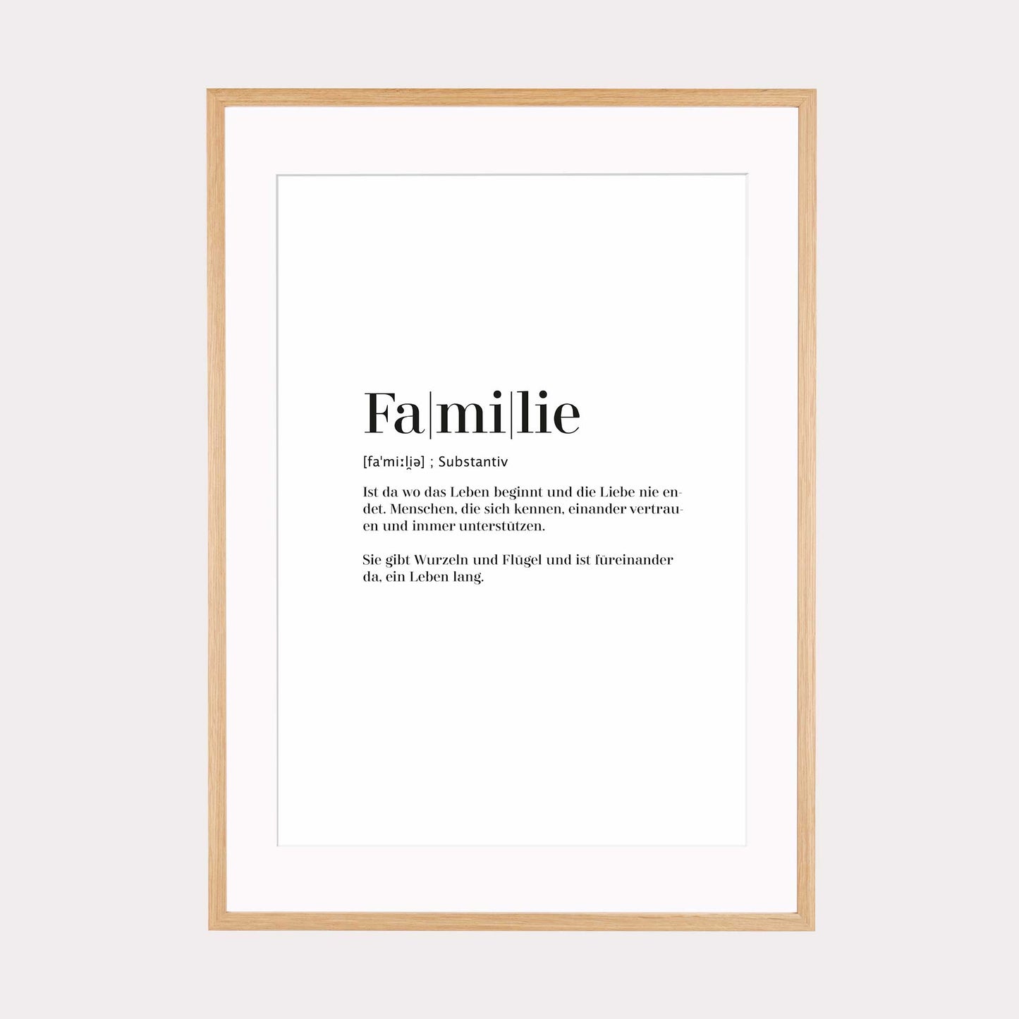 Art Print | Familie - Worterklärung Definition à la Duden