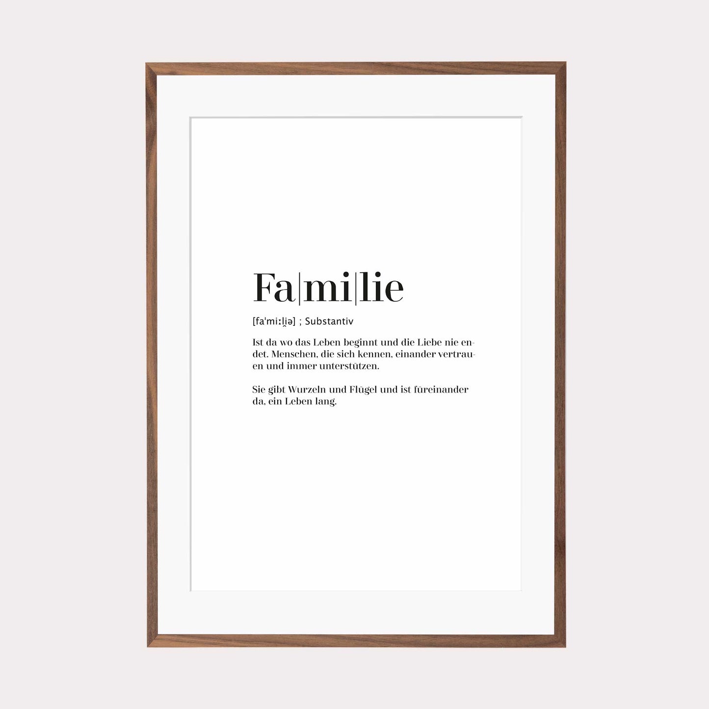 Art Print | Familie - Worterklärung Definition à la Duden