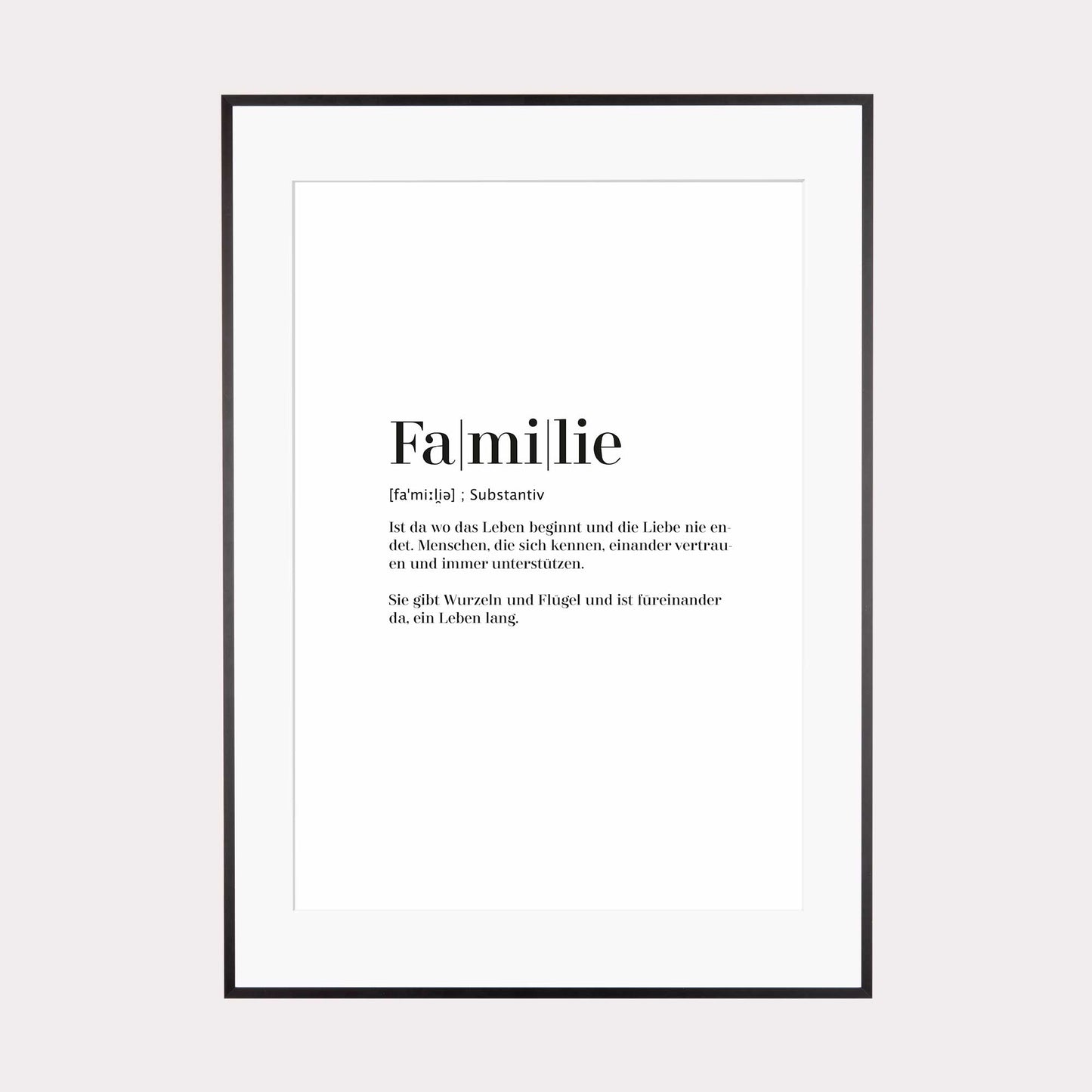 Art Print | Familie - Worterklärung Definition à la Duden