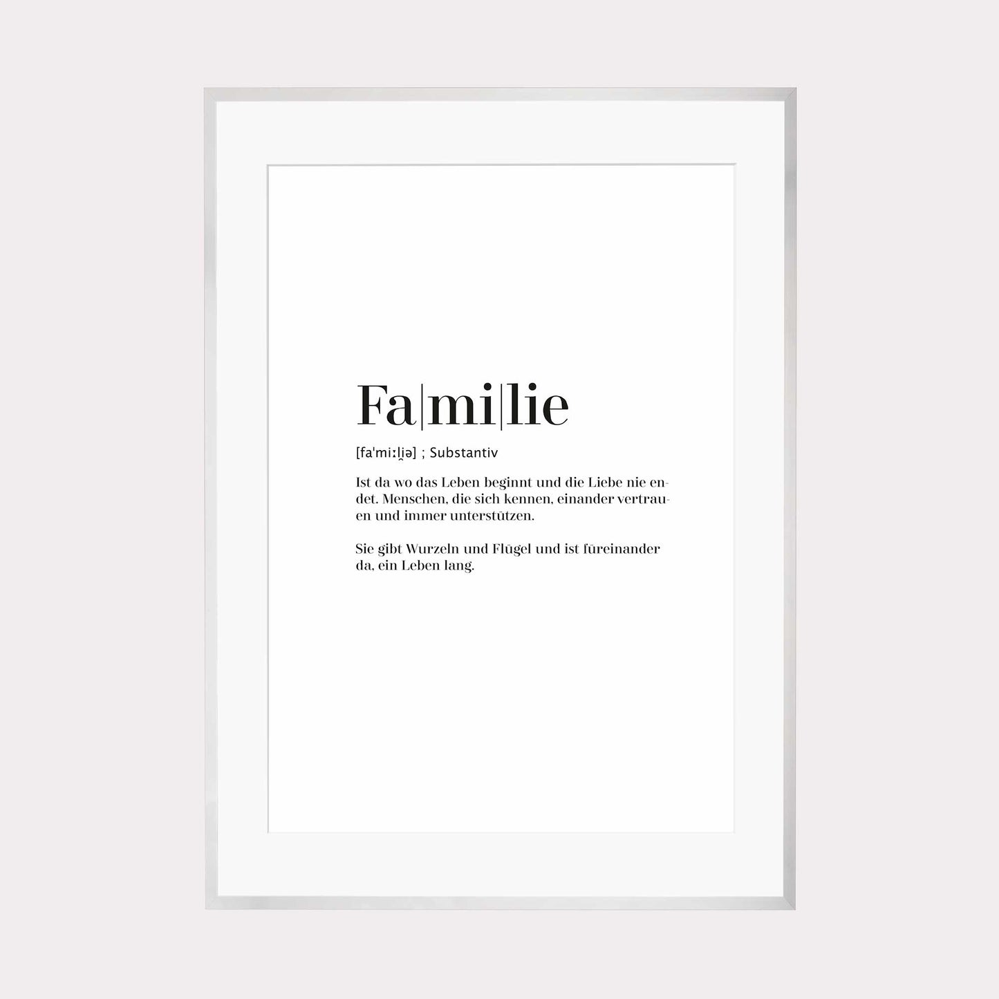 Art Print | Familie - Worterklärung Definition à la Duden