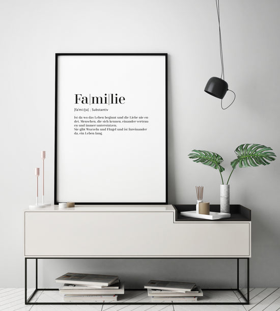 Art Print | Familie - Worterklärung Definition à la Duden