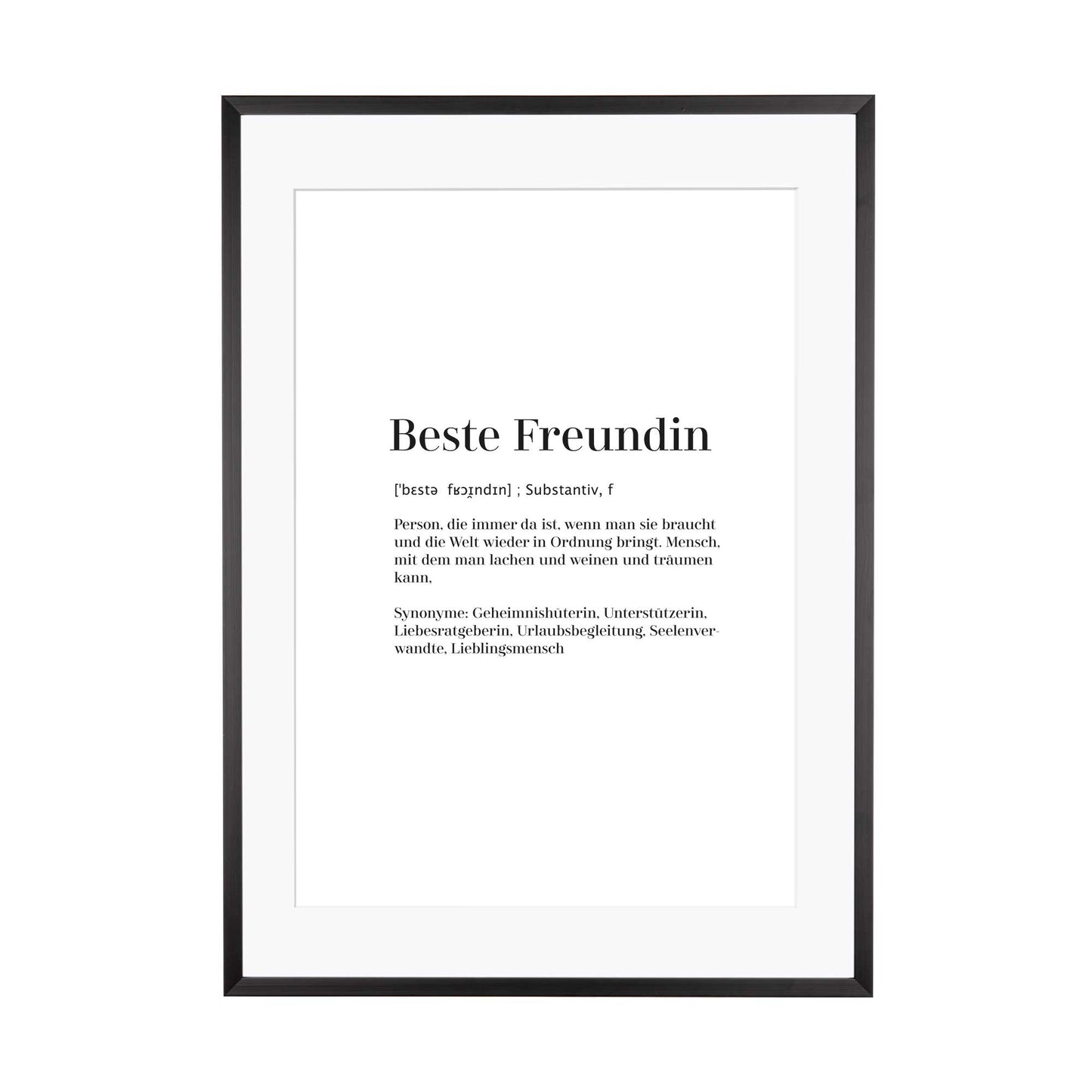 Art Print | Beste Freundin - Worterklärung Definition à la Duden