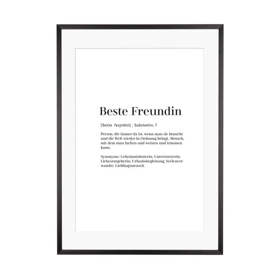 Art Print | Beste Freundin - Worterklärung Definition à la Duden