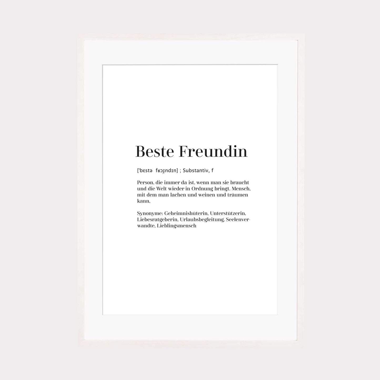 Art Print | Beste Freundin - Worterklärung Definition à la Duden