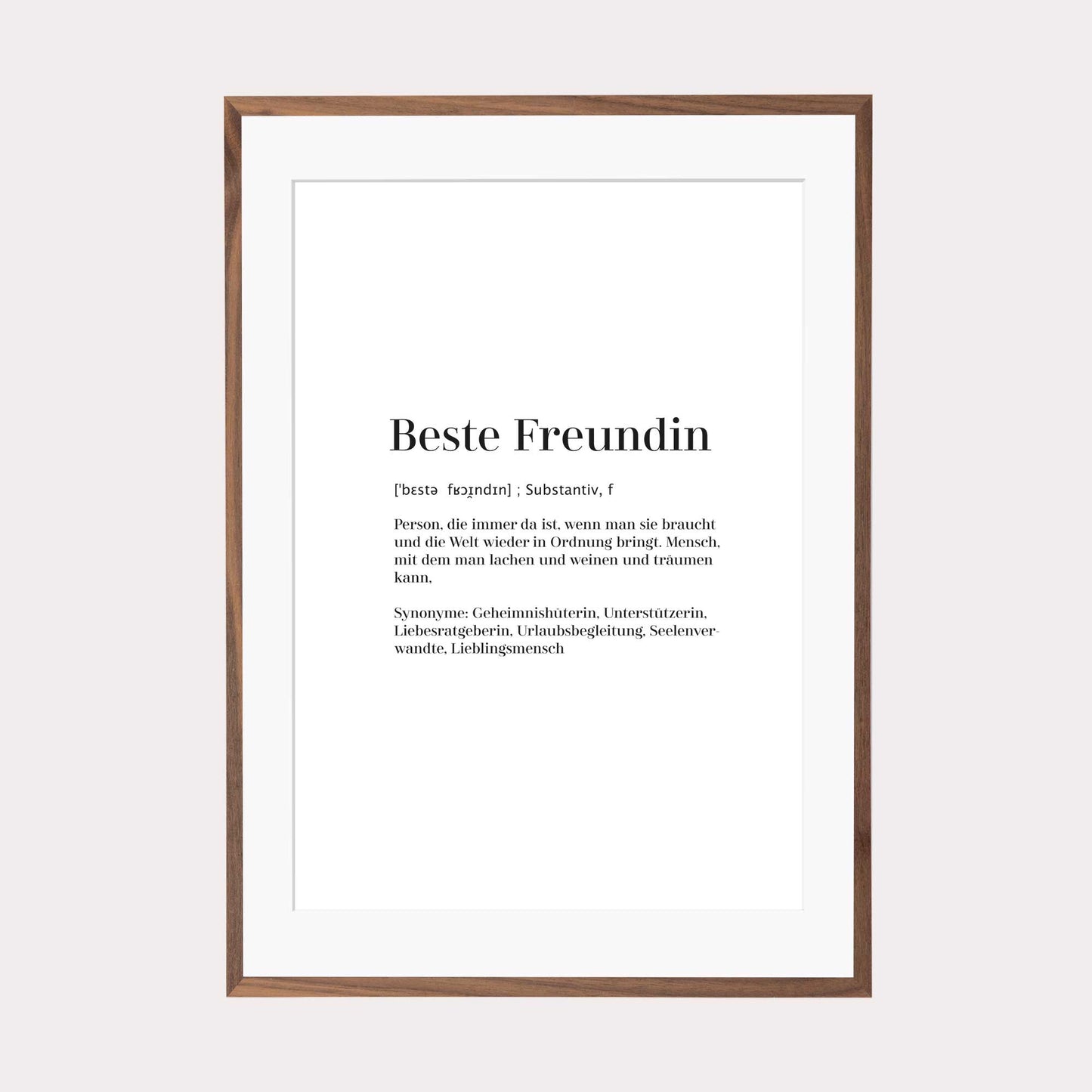 Art Print | Beste Freundin - Worterklärung Definition à la Duden