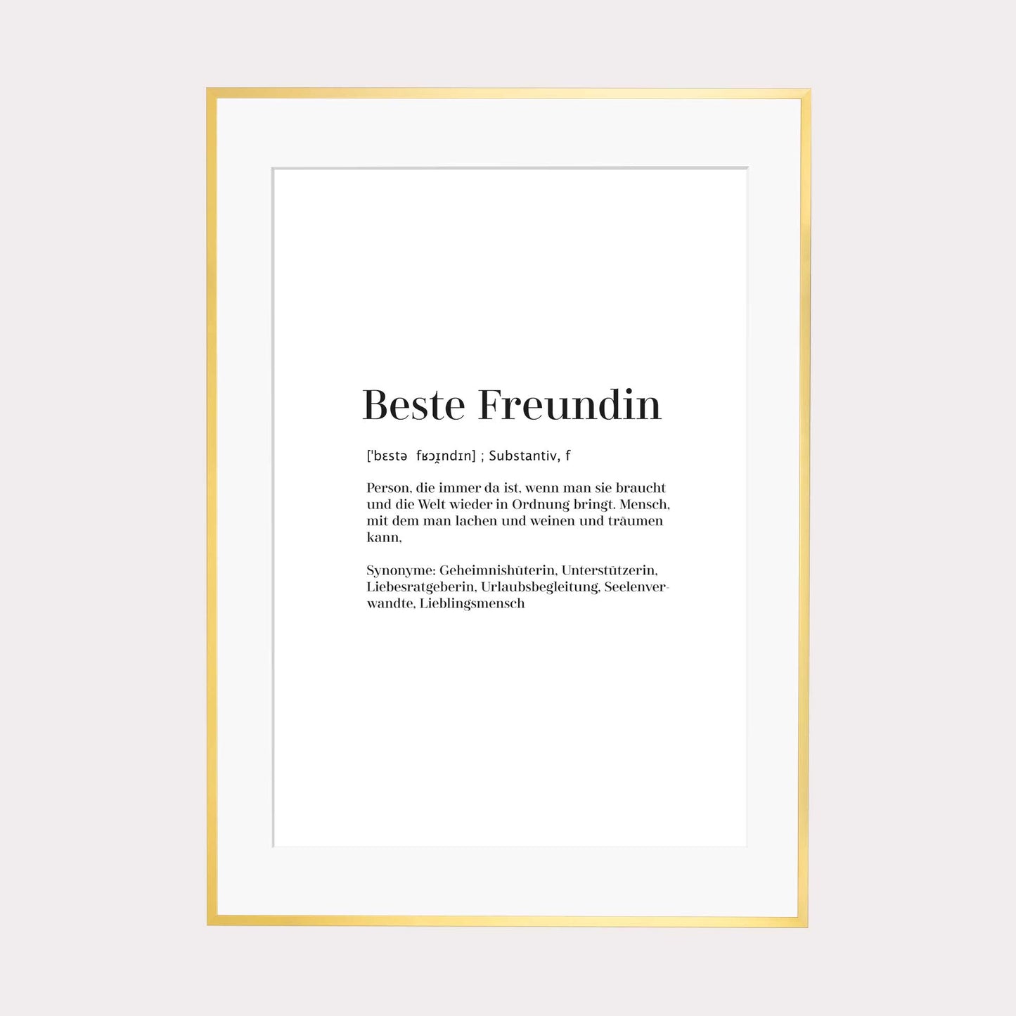 Art Print | Beste Freundin - Worterklärung Definition à la Duden