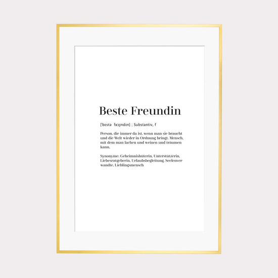 Art Print | Beste Freundin - Worterklärung Definition à la Duden