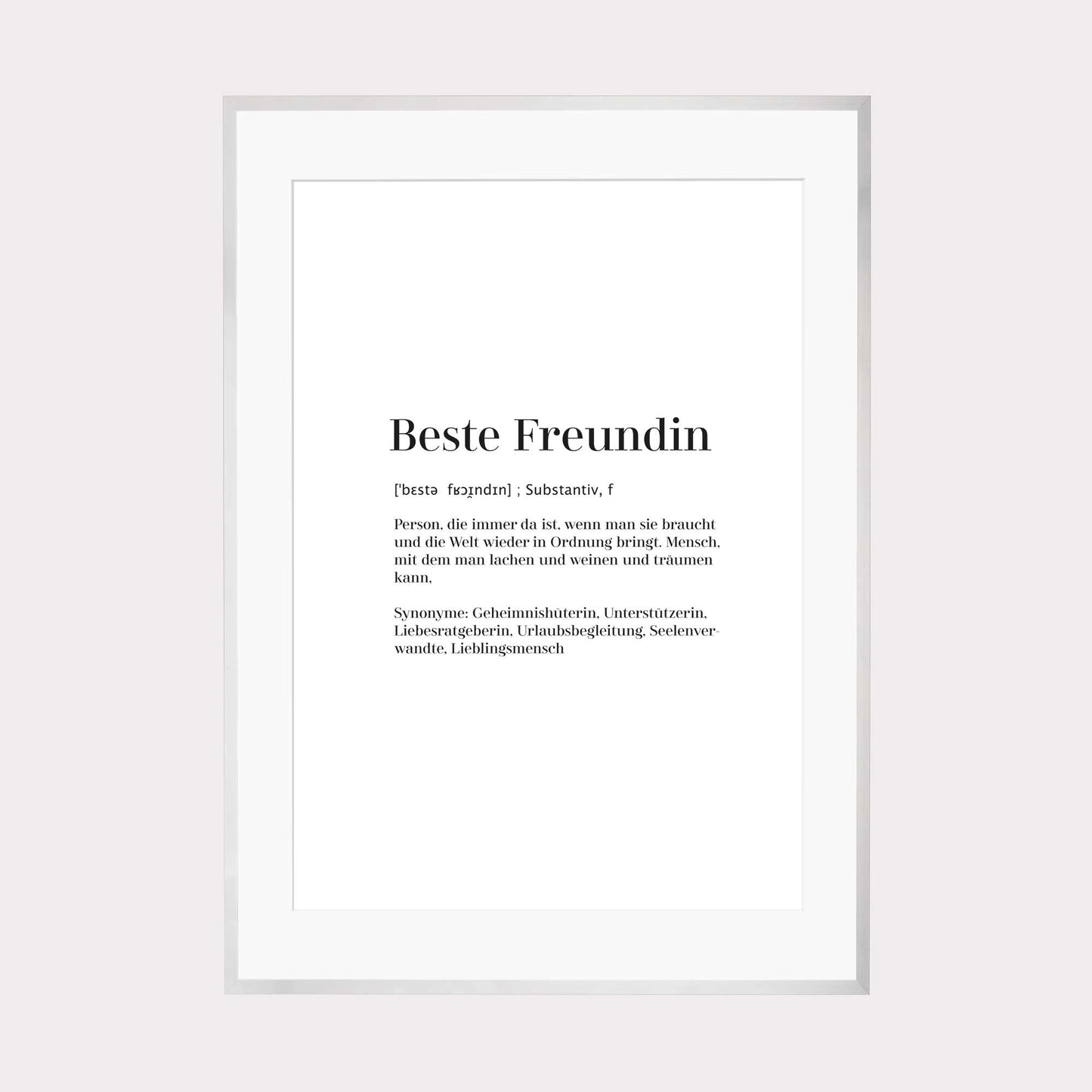 Art Print | Beste Freundin - Worterklärung Definition à la Duden