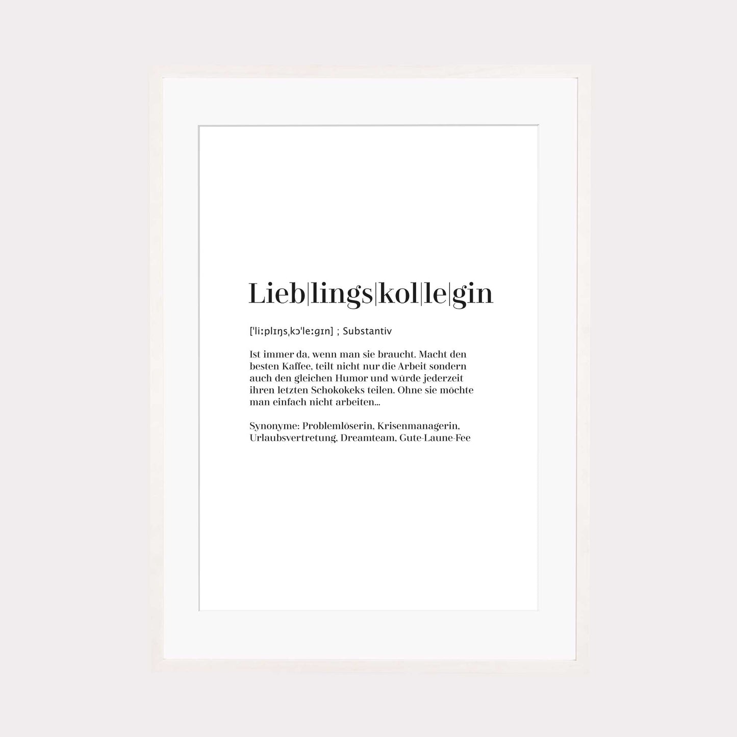 Art Print | Lieblingskollegin Worterklärung Definition à la Duden