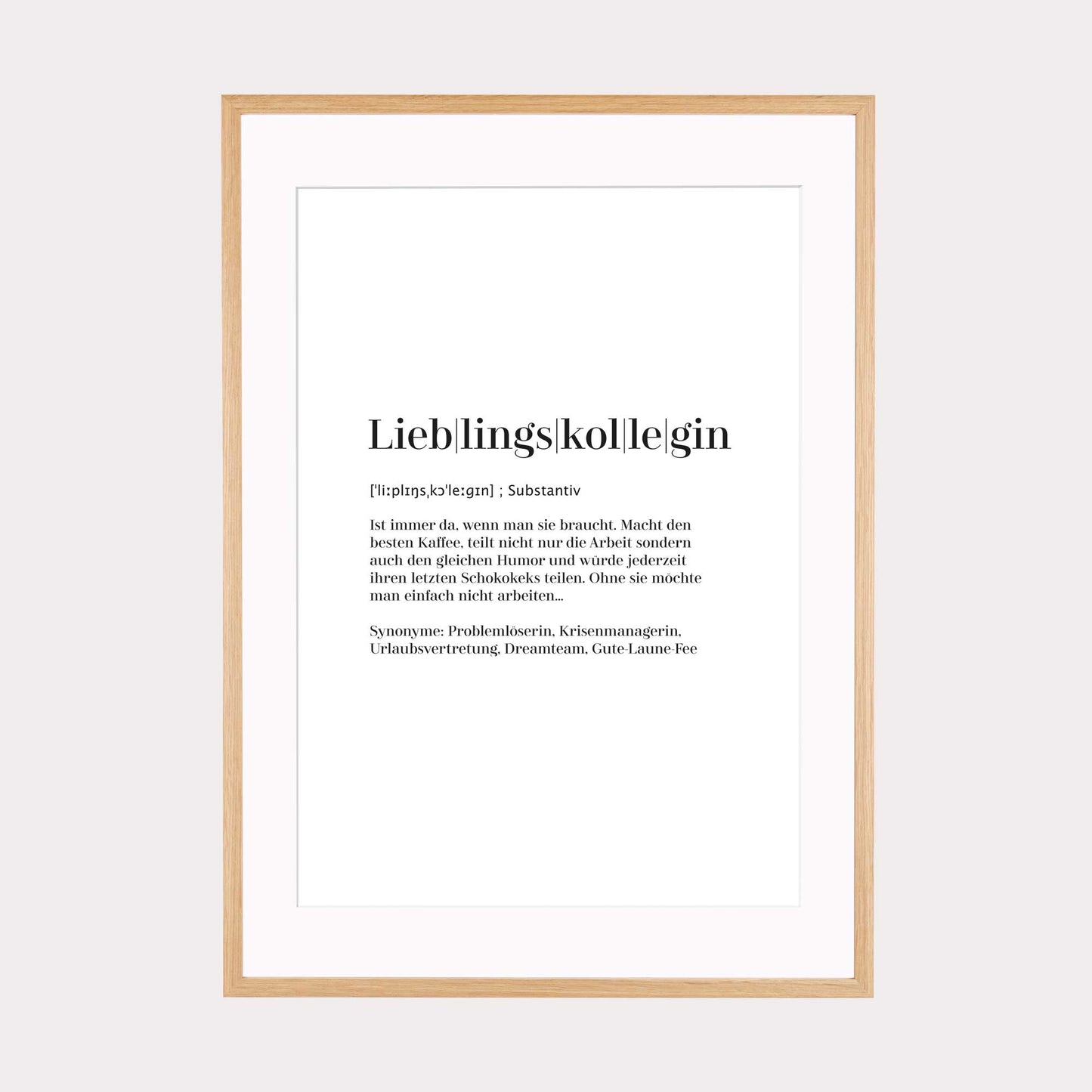 Art Print | Lieblingskollegin Worterklärung Definition à la Duden