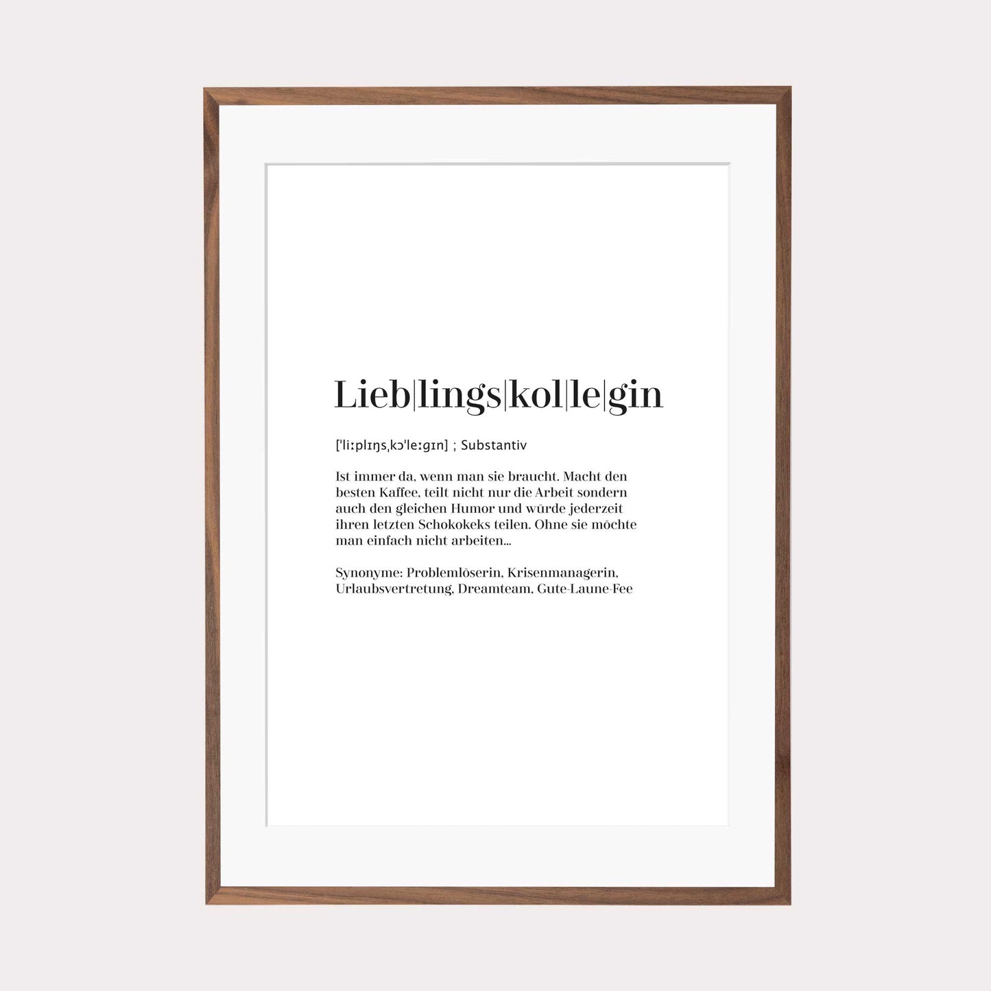 Art Print | Lieblingskollegin Worterklärung Definition à la Duden