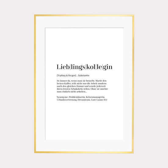 Art Print | Lieblingskollegin Worterklärung Definition à la Duden