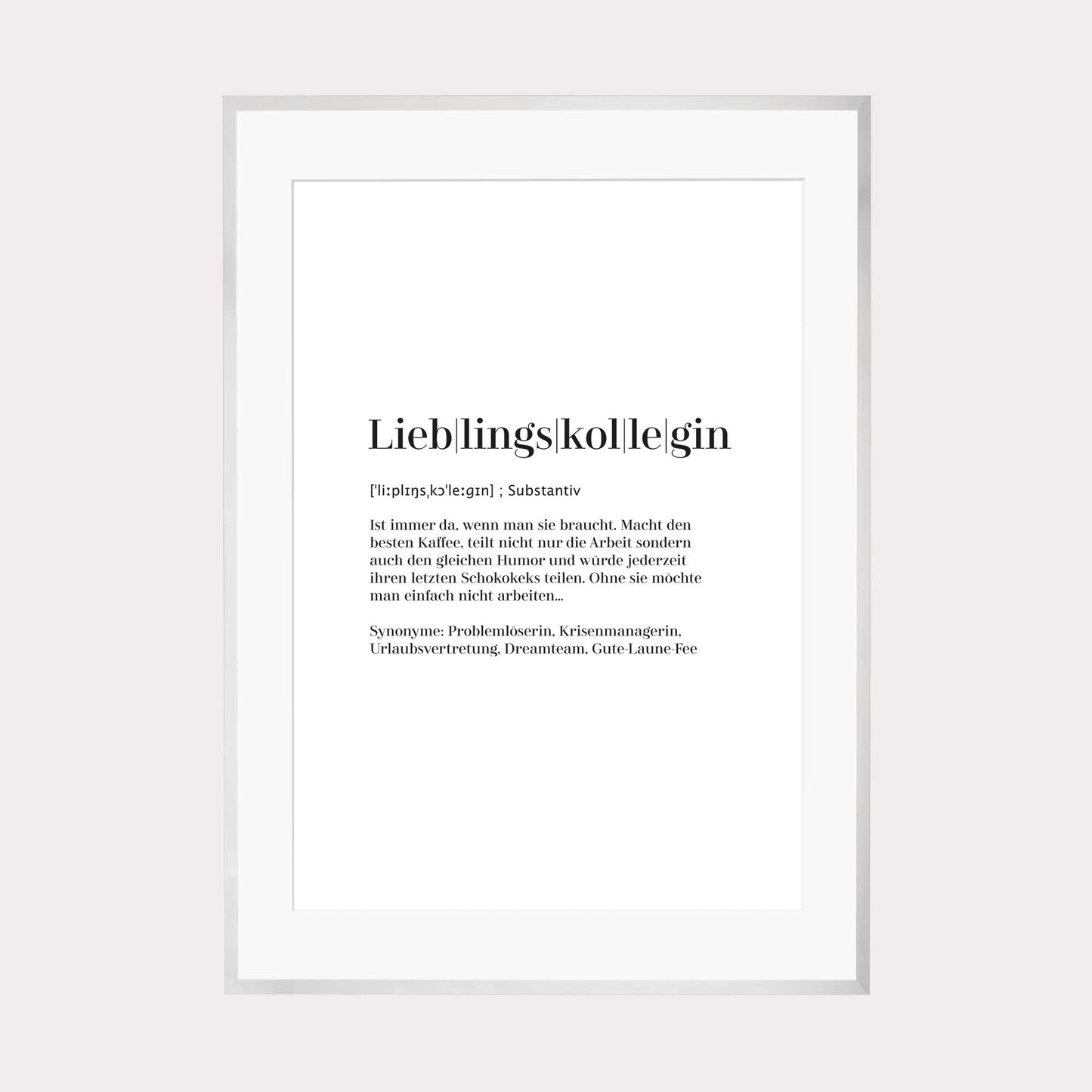 Art Print | Lieblingskollegin Worterklärung Definition à la Duden