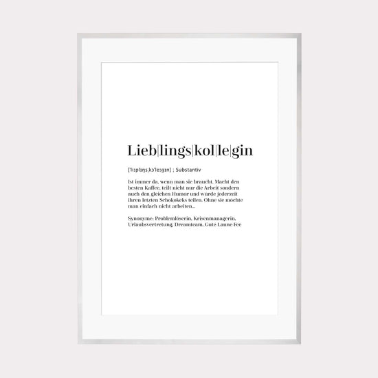 Art Print | Lieblingskollegin Worterklärung Definition à la Duden