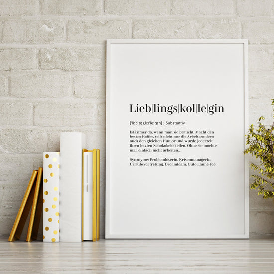 Art Print | Lieblingskollegin Worterklärung Definition à la Duden