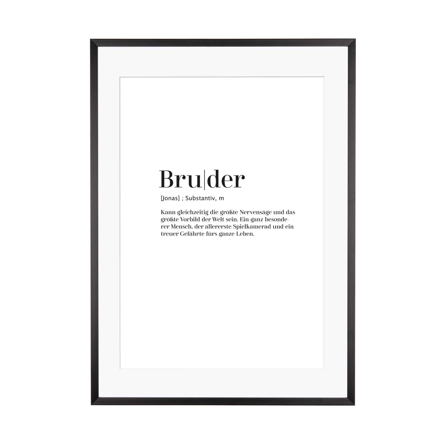 Print personalisierbar | Bruder - Worterklärung Definition á la Duden