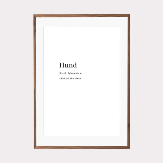 Art Print | Hund - Worterklärung Definition à la Duden