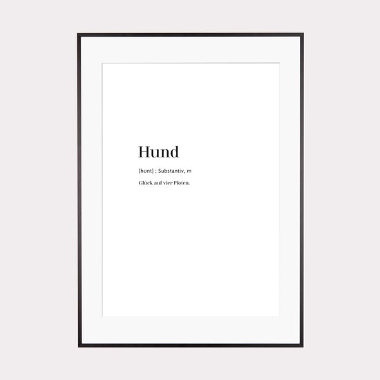 Art Print | Hund - Worterklärung Definition à la Duden